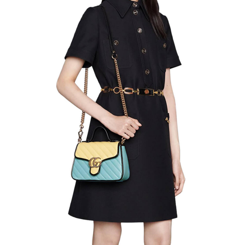 Túi Xách Gucci Super GG Marmont Small Bag Màu Xanh Size 12cm